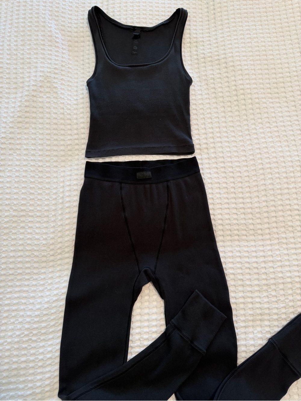 Skims Ribbed Set Size Small Black